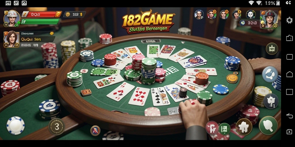 Tampilan gameplay menarik dari 182GAME saat bermain QiuQiu.