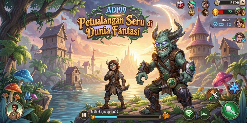 Tampilan gameplay petualangan seru di ADI99 dengan berbagai lokasi.