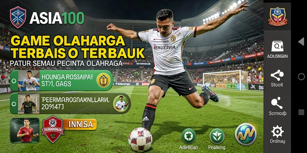 Tangkapan layar utama ASIA100 menampilkan gameplay olahraga yang seru dan interaktif.