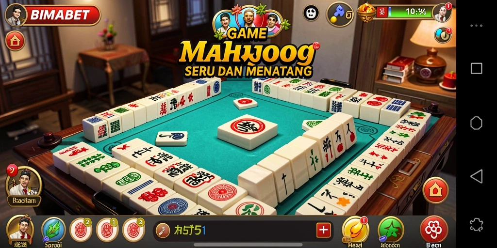 Screenshot utama BIMABET menampilkan gameplay Mahjong yang seru dan interaktif.