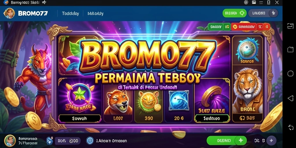 Tampilan gameplay menarik dari permainan Slot BROMO77.