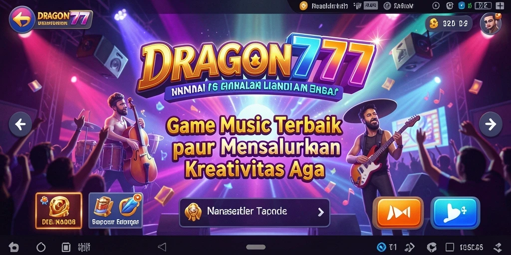 Screenshot menunjukkan gameplay menarik dengan banyak pilihan lagu.