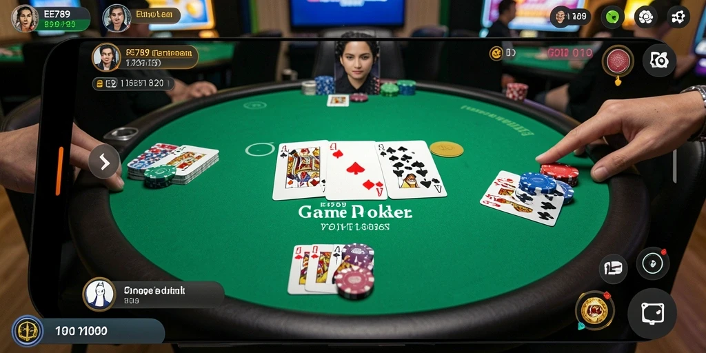 Tampilan gameplay Poker yang mendebarkan di EE789.