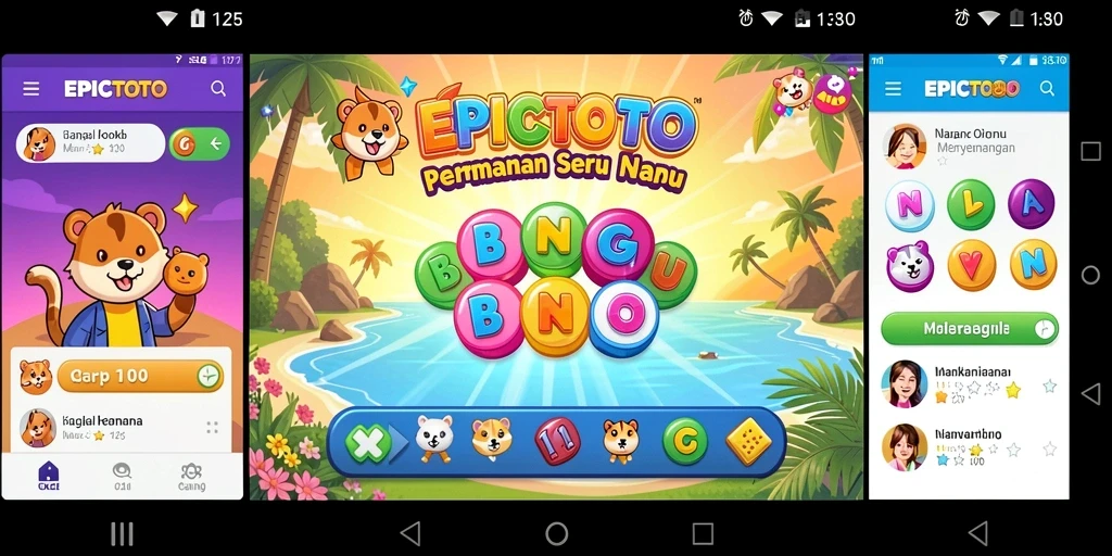 Tampilan gameplay EPICTOTO yang penuh warna dan interaktif.