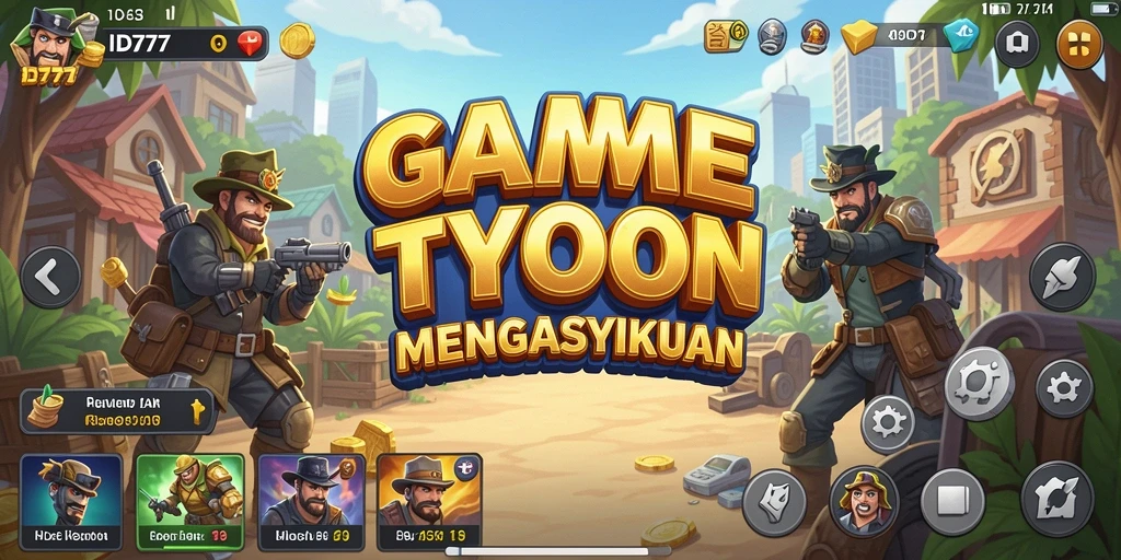 Tangkapan layar ID777 menampilkan aksi seru dalam pengelolaan bisnis Tycoon.