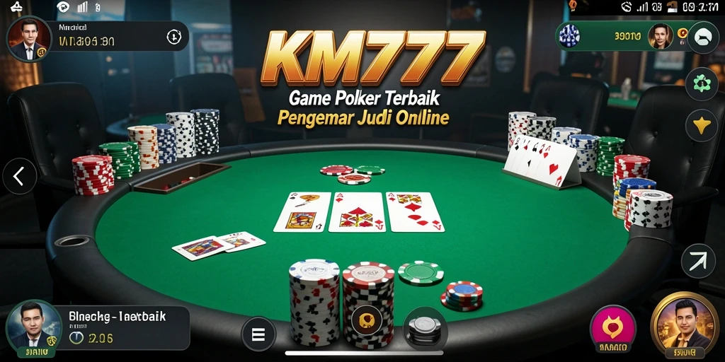 Tampilan gameplay poker seru dan interaktif di KM777.