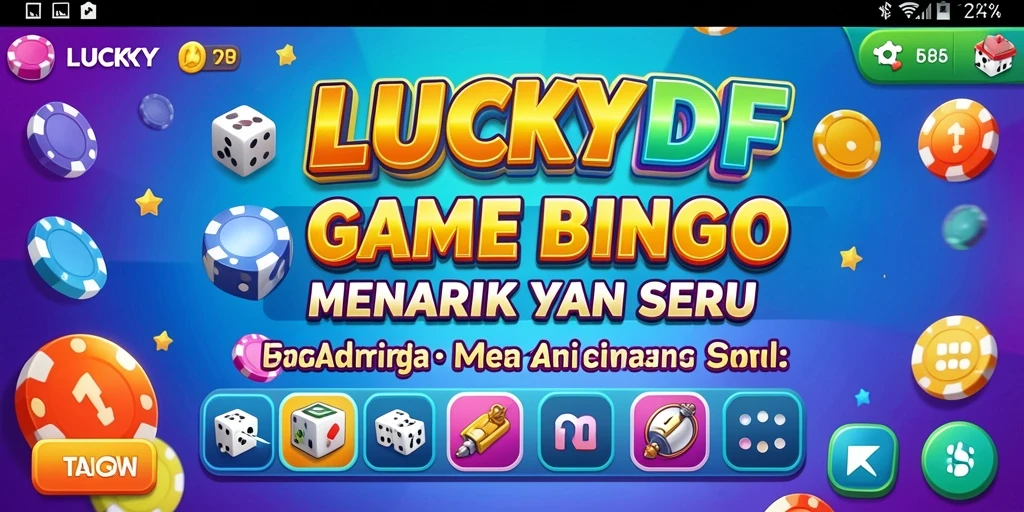 Tampilan gameplay LUCKYDF dengan kartu Bingo yang cerah dan interaktif.