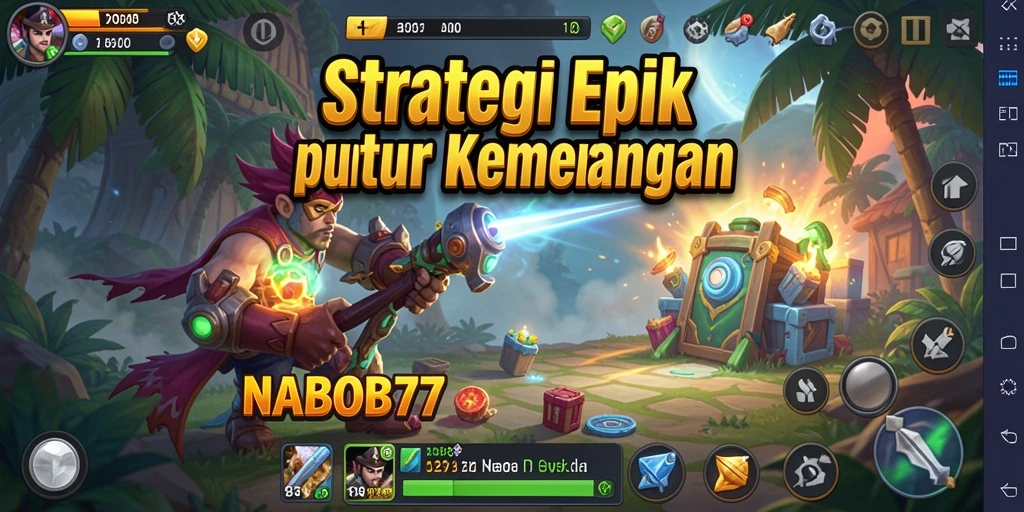 Tangkapan layar menampilkan aksi intens dalam permainan strategi NABOB77.