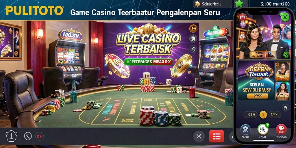 Screenshot PULITOTO menunjukkan gameplay Live Casino yang menarik dan interaktif.