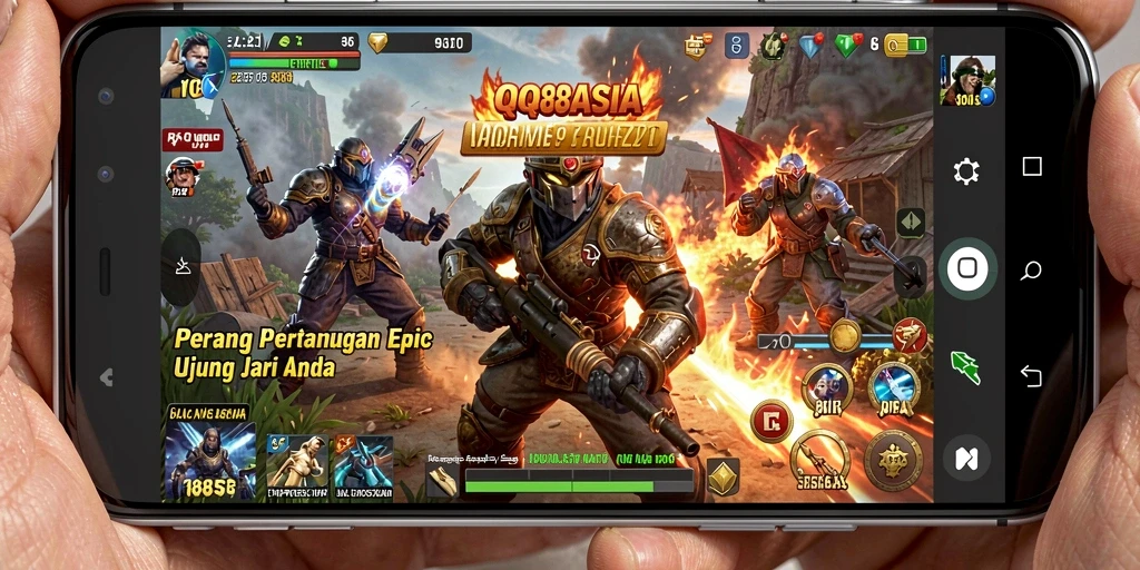 Tangkapan layar utama <strong>QQ88ASIA</strong> menampilkan aksi pertarungan yang intens dan mendebarkan.