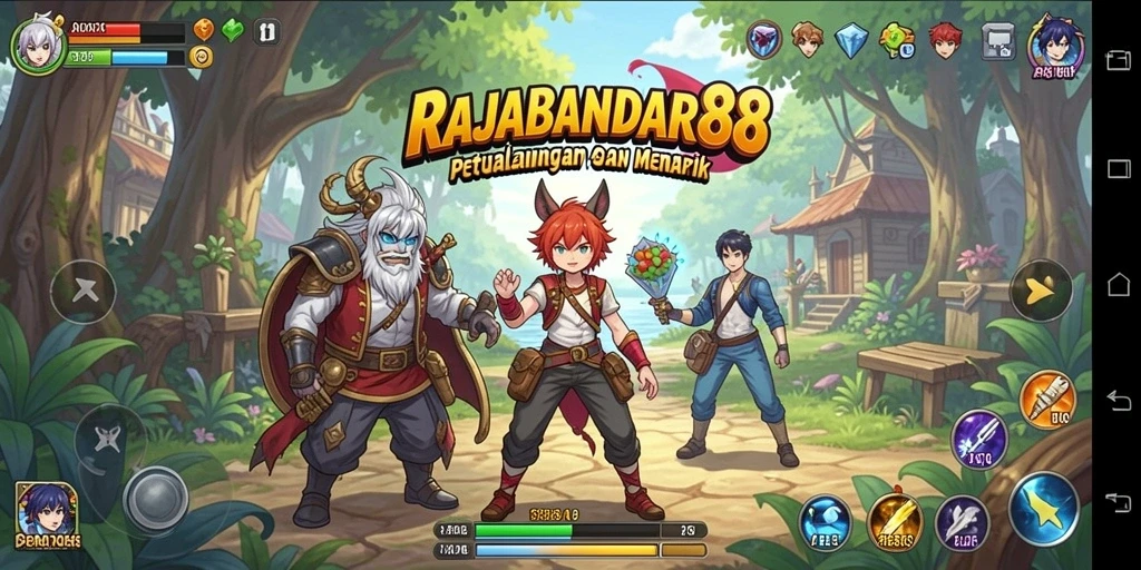 Tangkapan layar gameplay RAJABANDAR88 menampilkan aksi seru karakter Anime.