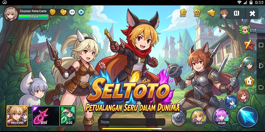 Tangkapan layar permainan SELTOTO dengan karakter Anime yang dinamis.