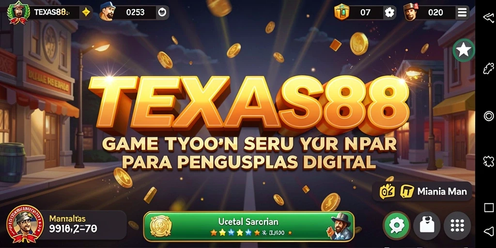 Tampak gameplay <strong>TEXAS88</strong> yang seru dengan elemen Tycoon.