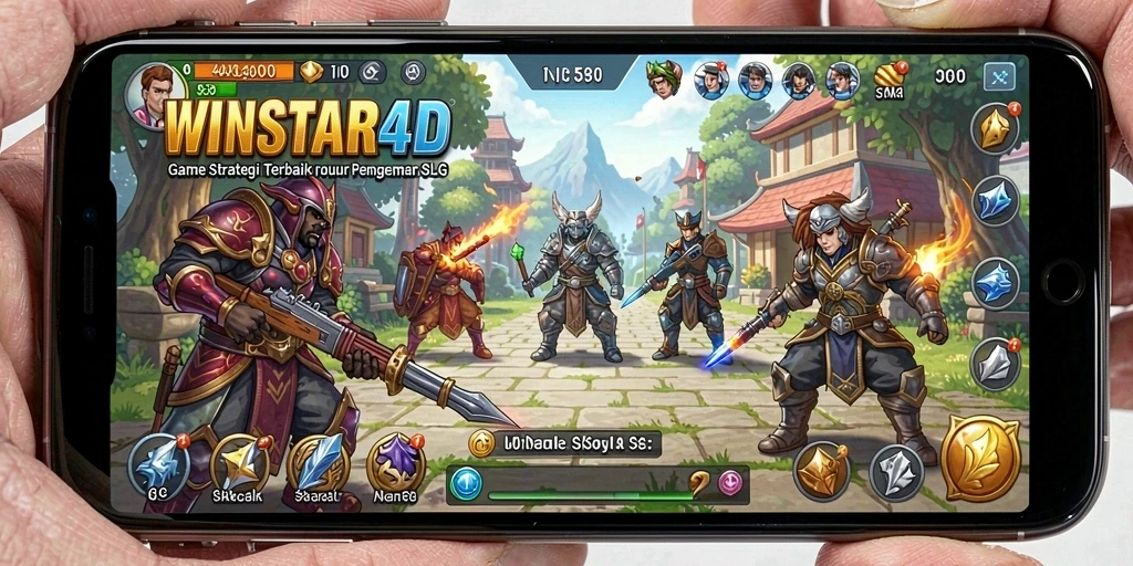 Tangkapan layar gameplay WINSTAR4D menunjukkan pertempuran strategis yang menarik.